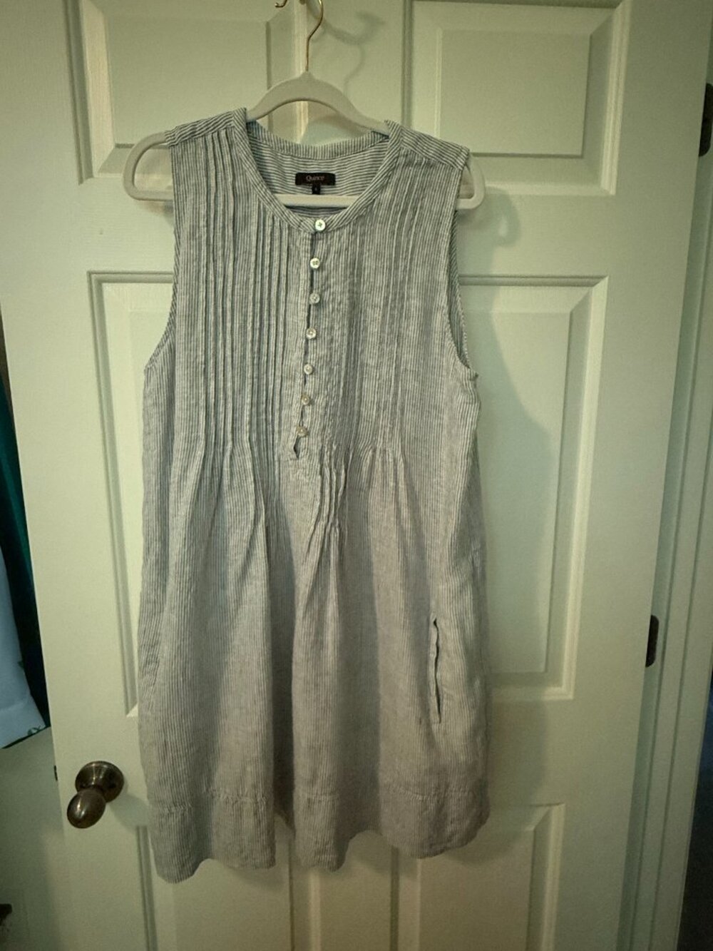 Quince 100% European Linen Sleeveless Swing Dress — Size L — New!